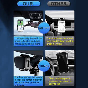 Βάση τηλεφώνου αυτοκινήτου για καθρέφτη οπισθοπορείας αυτοκινήτου Πολυλειτουργική 360 μοιρών Περιστρεφόμενη και επεκτάσιμη βάση κινητού τηλεφώνου για iPhone Samsu