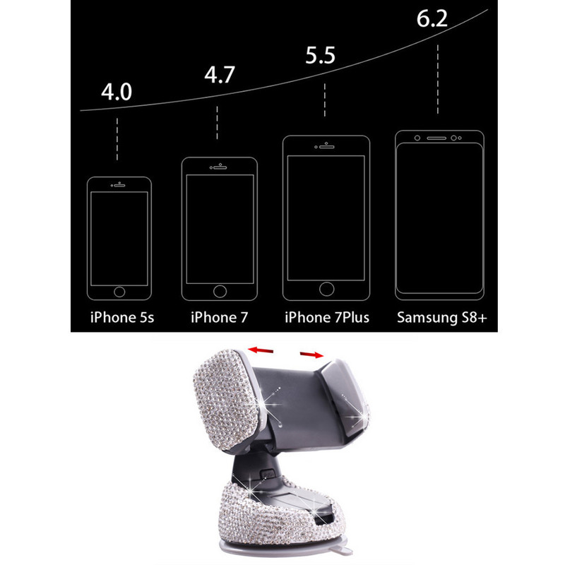 Universalus automobilio telefono laikiklis Madingas deimantinis oro išleidimo angos prietaisų skydelio laikiklis Kalnų krištolinio akmens navigacijos laikiklis Automobilio vidaus apdaila