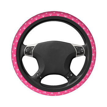 Розов капак за волан на кола с котва 38 см еластичен еластичен автомобилен стил аксесоари за кола