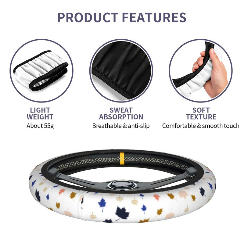 38 cm-es autó kormánykerék burkolata juharlevél őszi univerzális fonat a kormánykerék burkolatán Autóstílusú autótartozékok