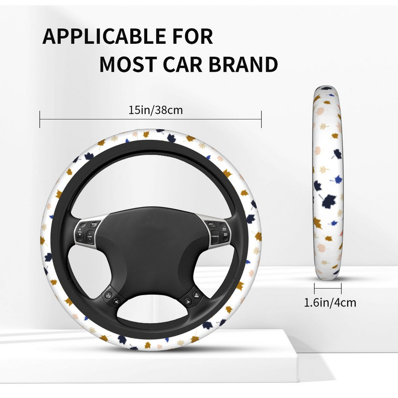38 cm-es autó kormánykerék burkolata juharlevél őszi univerzális fonat a kormánykerék burkolatán Autóstílusú autótartozékok