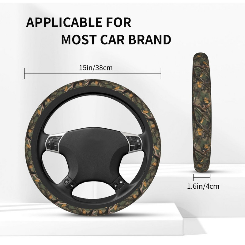 38 cm-es kormánykerék borítása Real Tree Camouflage Camo univerzális autóstílusú színes autótartozékok