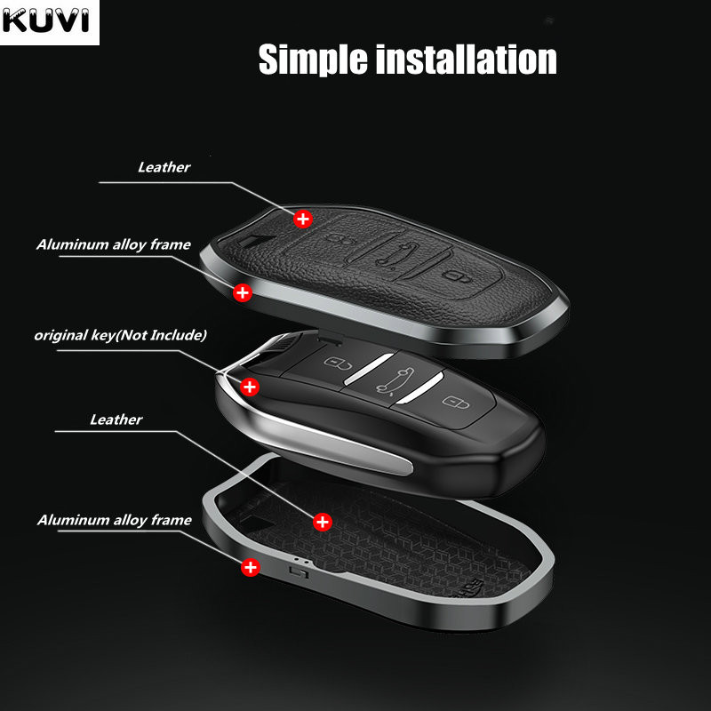 Kožna torbica za automobilske pametne ključeve od legure, poklopac za Peugeot 308 3008 508 5008 408 4008 208 301 407 za Citroen C4 C6 C3-XR Picasso DS