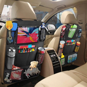 Органайзер за задната седалка на автомобила със сензорен екран, държач за таблет, джобове за автоматично съхранение, капак, протектори за облегалката на седалката на автомобила за пътуване, деца, пътуване