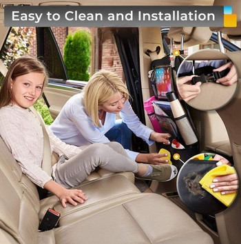 Органайзер за задната седалка на автомобила със сензорен екран, държач за таблет, джобове за автоматично съхранение, капак, протектори за облегалката на седалката на автомобила за пътуване, деца, пътуване