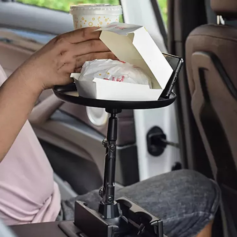 Autós tálca, autós utazás, kávé, hamburger, tároló állvány, vizes pohár, mobiltelefon tartó, kis étkezőasztal