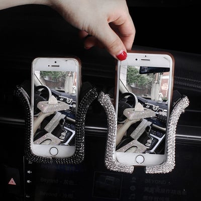 Crystal Diamond Suport universal pentru telefon auto Bling Strass Suport pentru aerisire auto Suport GPS pentru telefon mobil pentru iPhone Samsung