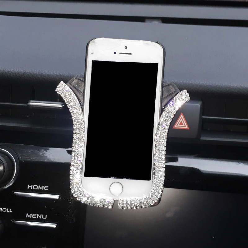 Crystal Diamond Univerzalni držač za automobilski telefon Bling Rhinestone Automobilski držač za ventilacijski otvor, držač za mobilni telefon, GPS držač za iPhone Samsung