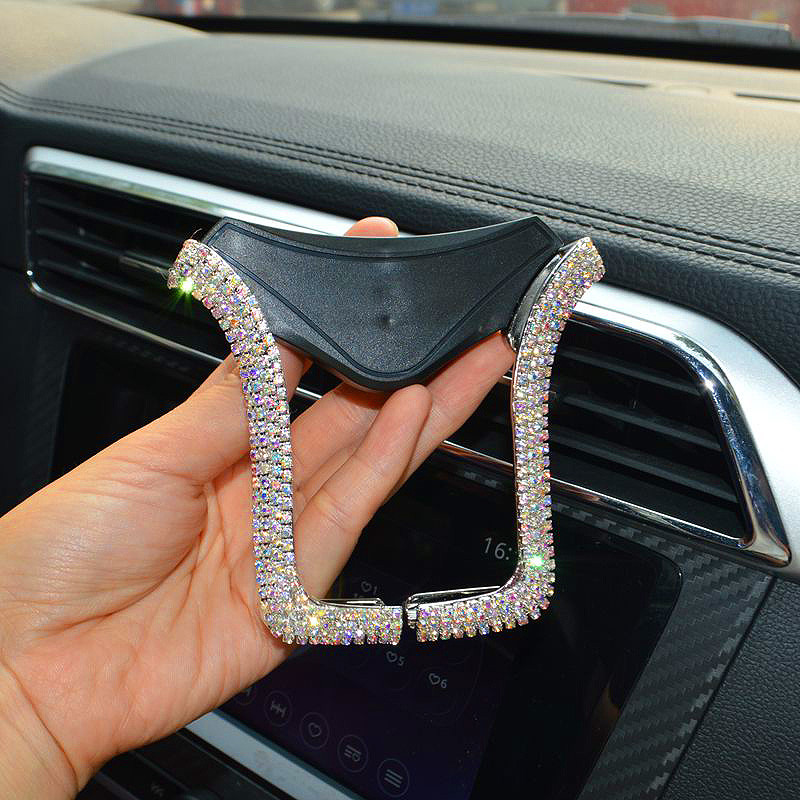 Crystal Diamond Univerzalni držač za automobilski telefon Bling Rhinestone Automobilski držač za ventilacijski otvor, držač za mobilni telefon, GPS držač za iPhone Samsung