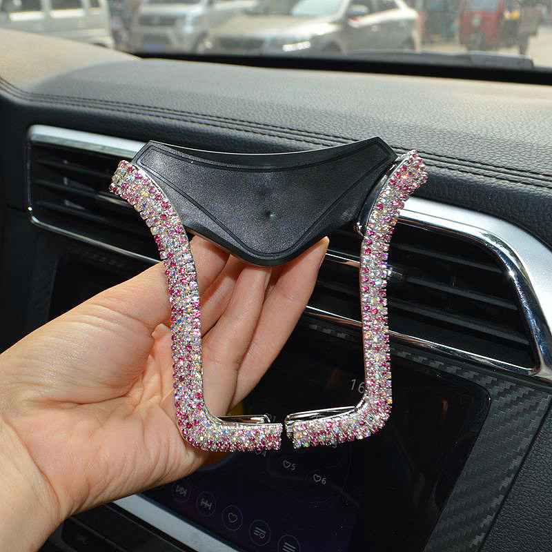 Crystal Diamond Univerzalni držač za automobilski telefon Bling Rhinestone Automobilski držač za ventilacijski otvor, držač za mobilni telefon, GPS držač za iPhone Samsung