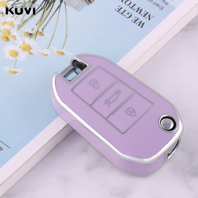 Naujas TPU automobilio atverčiamas raktų dėklo dangtelis, skirtas Peugeot 208 2008 308 3008 408 508 107 301 Citroen C4 CACTUS C5 DS4 DS5 priedai