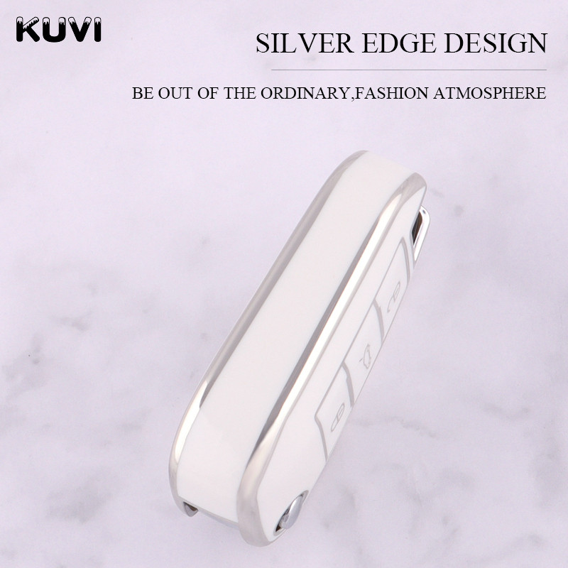 Naujas TPU automobilio atverčiamas raktų dėklo dangtelis, skirtas Peugeot 208 2008 308 3008 408 508 107 301 Citroen C4 CACTUS C5 DS4 DS5 priedai