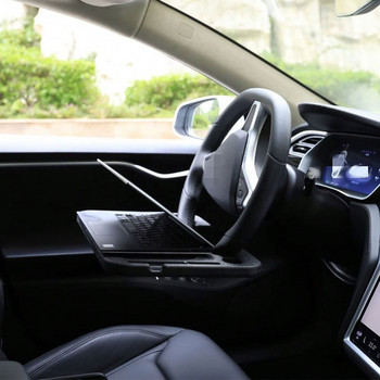 Автомобилна многофункционална масичка за основни карти на водача Преносимо бюро за лаптоп за кола и бюро за волан за хранене Лаптоп за работа Сиво и черно