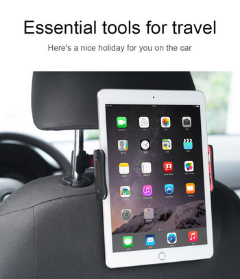 Държач за телефон на задната седалка на автомобила Стойка за завъртане на 360 градуса Автоматична скоба за подглавник Поддръжка за таблетен компютър iPad Mini Pro Аксесоари за кола