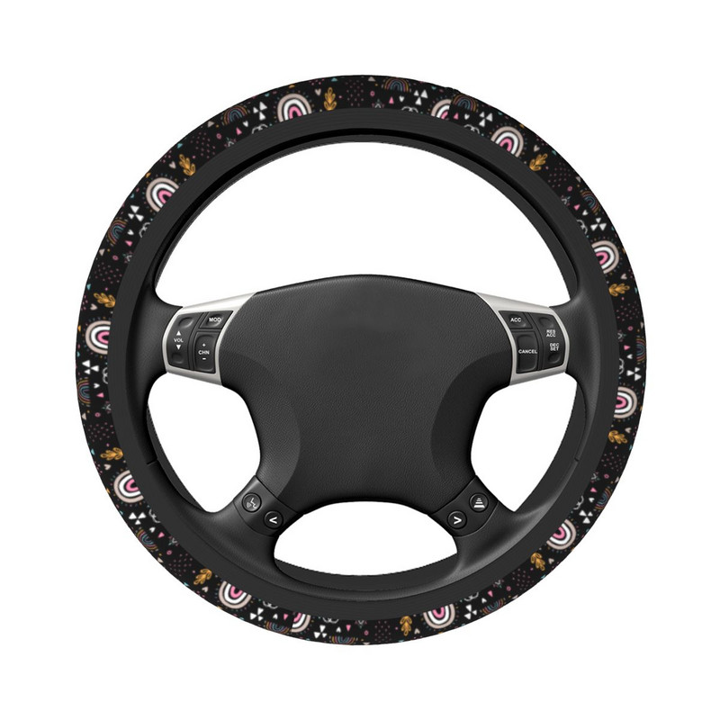 38 cm Husa Volan Auto Curcubeu Colorat Elastic Decorare Auto Accesorii Colorate Volan