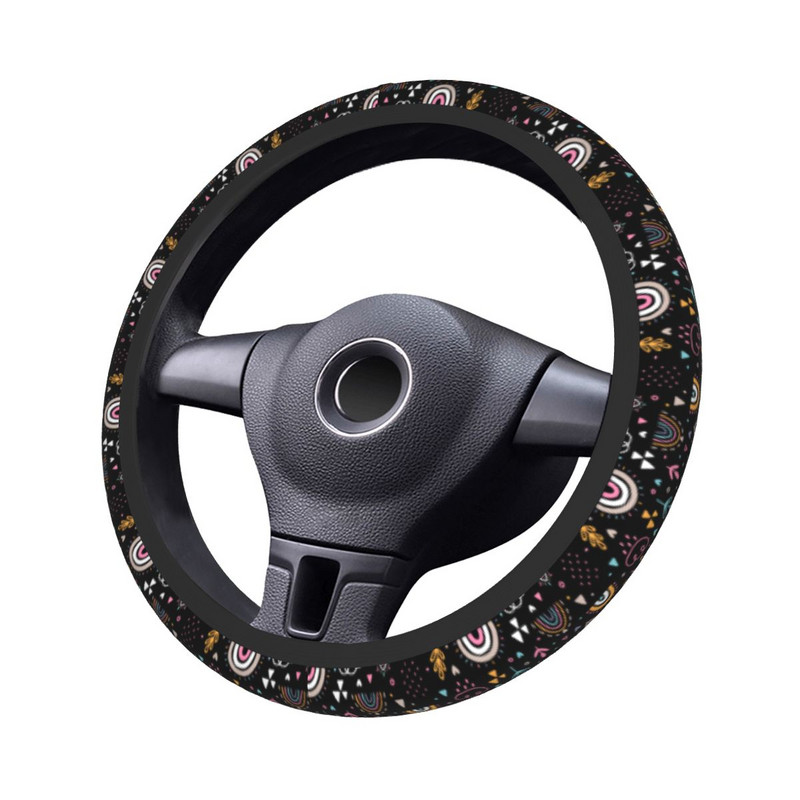 38 cm Husa Volan Auto Curcubeu Colorat Elastic Decorare Auto Accesorii Colorate Volan