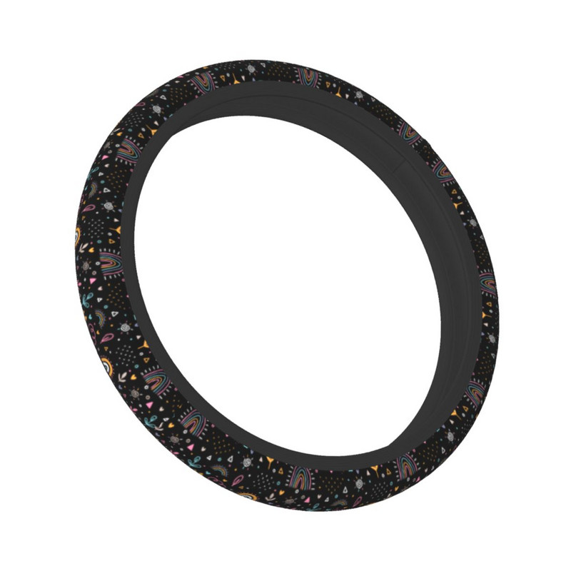 38 cm Husa Volan Auto Curcubeu Colorat Elastic Decorare Auto Accesorii Colorate Volan