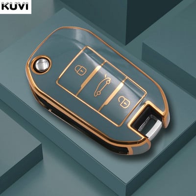 Carcasa TPU pentru chei de mașină cu rabat pentru Peugeot 208 3008 308 508 408 2008 307 4008 pentru Citroen C4 C3 C6 CACTUS C8 Fob fără cheie