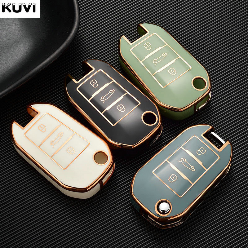 Carcasa TPU pentru chei de mașină cu rabat pentru Peugeot 208 3008 308 508 408 2008 307 4008 pentru Citroen C4 C3 C6 CACTUS C8 Fob fără cheie