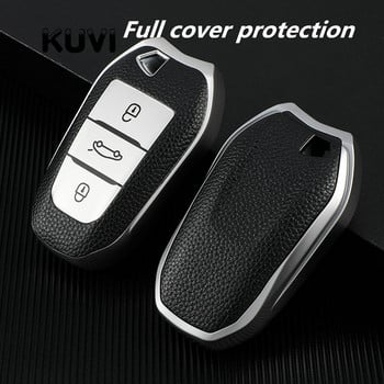 Кожен TPU калъф за дистанционен ключ за кола за Peugeot 308 408 508 2008 3008 4008 5008 Citroen C4 C5 X7 Защитен държач на корпуса с 3 бутона