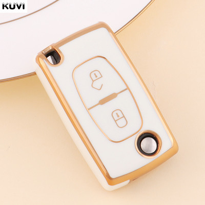 Carcasa TPU pentru cheie pentru telecomandă pentru Peugeot 107 207 307 308 407 607 3008 5008 pentru Citroen Xsara Picasso C5 C6 C8 fără cheie
