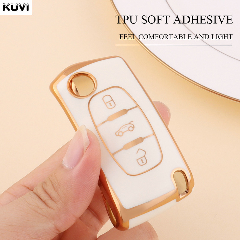 Carcasa TPU pentru cheie pentru telecomandă pentru Peugeot 107 207 307 308 407 607 3008 5008 pentru Citroen Xsara Picasso C5 C6 C8 fără cheie