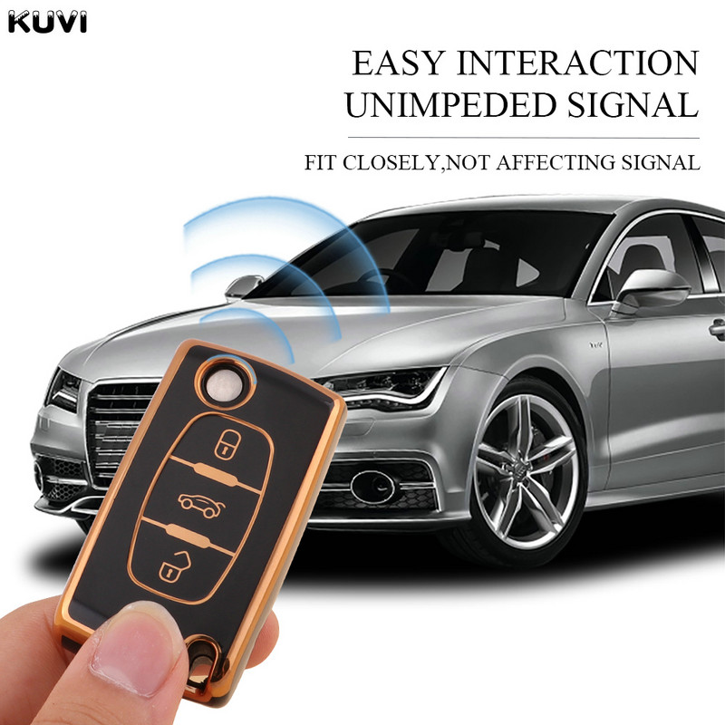 Carcasa TPU pentru cheie pentru telecomandă pentru Peugeot 107 207 307 308 407 607 3008 5008 pentru Citroen Xsara Picasso C5 C6 C8 fără cheie