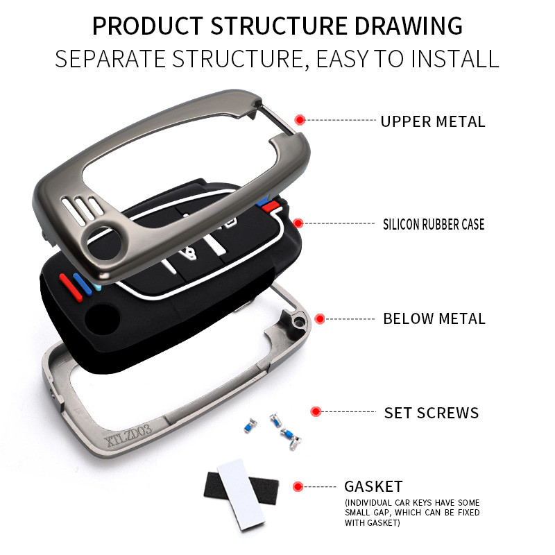 Cinko lydinio automobilio raktų dėklo dangtelis, skirtas Citroen C1 C2 C3 C4 C5 XSARA PICA, skirtas Peugeot 306 407 807 DS DS3 DS4 DS5 DS6