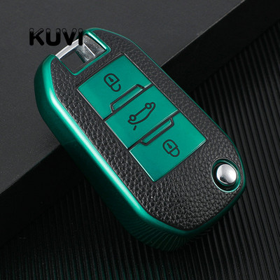 Automobilio sulankstomas raktų dėklo dangtelis skirtas Peugeot 208 308 408 508 307 2008 3008 4008 Citroen Įbrėžimams atsparus mygtukas apsaugo korpuso laikiklis