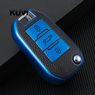 Automobilio sulankstomas raktų dėklo dangtelis skirtas Peugeot 208 308 408 508 307 2008 3008 4008 Citroen Įbrėžimams atsparus mygtukas apsaugo korpuso laikiklis