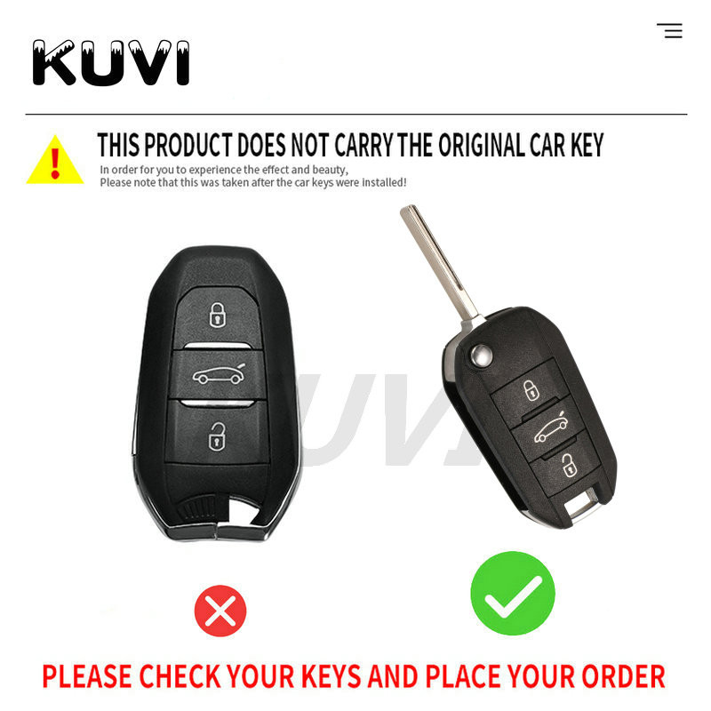 Automobilio sulankstomas raktų dėklo dangtelis skirtas Peugeot 208 308 408 508 307 2008 3008 4008 Citroen Įbrėžimams atsparus mygtukas apsaugo korpuso laikiklis