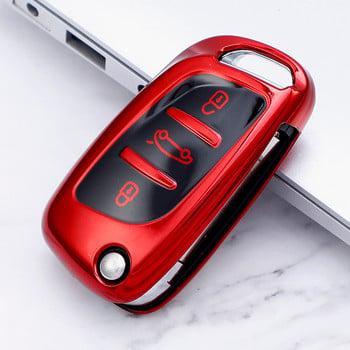 Νέο Soft TPU με 3 κουμπιά αναδιπλούμενη θήκη κλειδιού αυτοκινήτου Πλήρες κάλυμμα για Peugeot Citroen C1 C2 C3 C4 C5 DS3 DS4 DS4 DS5 DS6 Αξεσουάρ Auto Key Shell