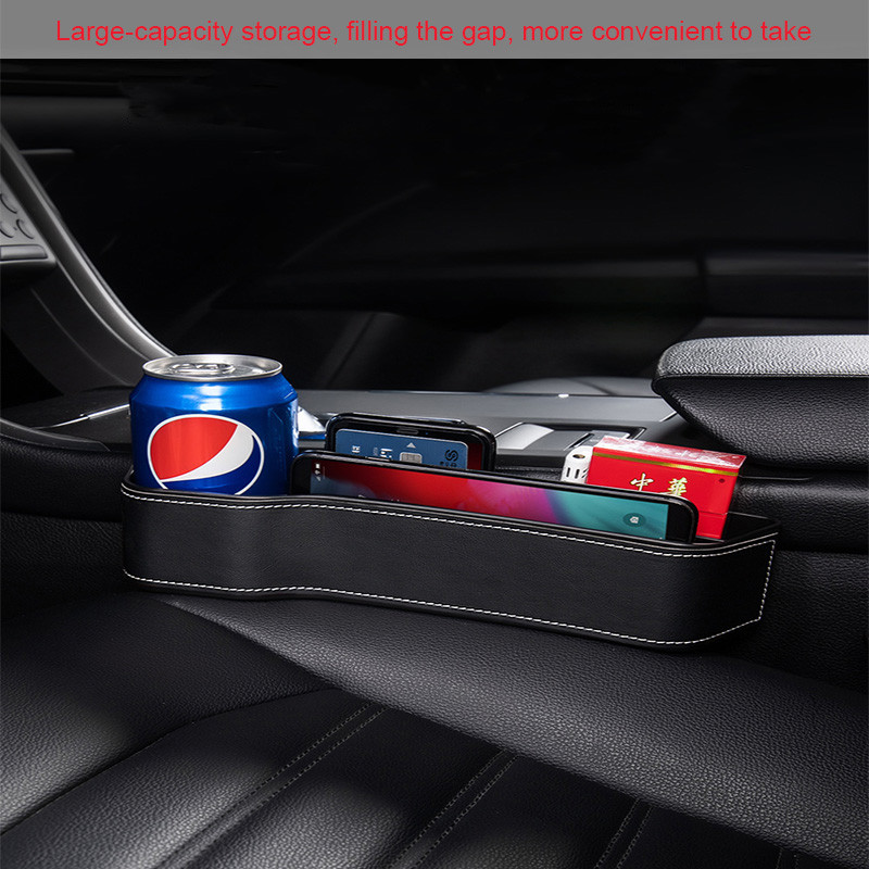 Odinis automobilio puodelio laikiklis Sėdynės laikiklis Daugiafunkcis automatinis sėdynės tarpų laikymo dėžutė Abs sėdynės siūlės kišenės bagažinės laikiklis