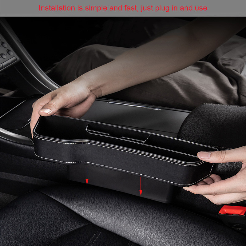 Odinis automobilio puodelio laikiklis Sėdynės laikiklis Daugiafunkcis automatinis sėdynės tarpų laikymo dėžutė Abs sėdynės siūlės kišenės bagažinės laikiklis