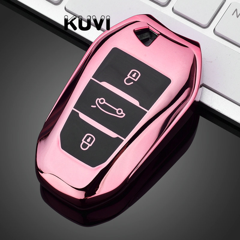 Minkštas TPU automobilio nuotolinio valdymo pulto dėklo dangtelis, skirtas Peugeot 308 408 508 2008 3008 4008 5008 Citroen C4 C4L C6 C3-XR Picasso DS3 DS4 DS5