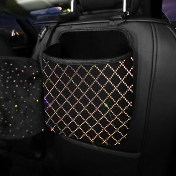 Luxury Diamond Rhinestone αποθήκευσης τσάντα αυτοκινήτου Στήριγμα πλάτη καθίσματος πολλαπλών τσέπες Πίσω κάθισμα αυτοκινήτου Τακτοποίηση για γυναίκες