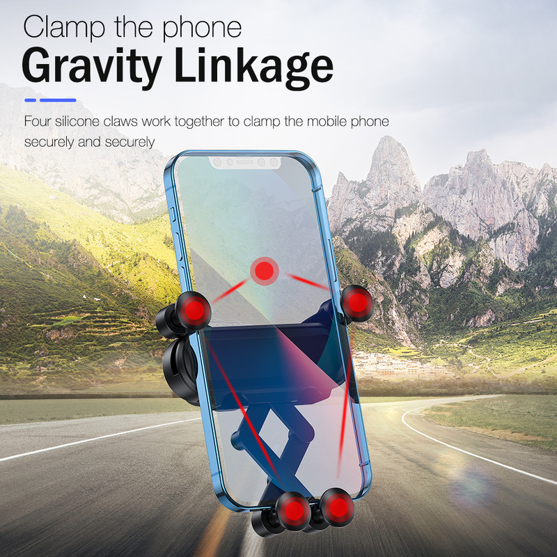 „Gravity“ automobilio laikiklis, skirtas telefono oro ventiliaciniam laikikliui, mobilusis stovas GPS palaikymas, skirtas „iPhone 13 12 11 Pro Max 8 Huawei Xiaomi Redmi k40“