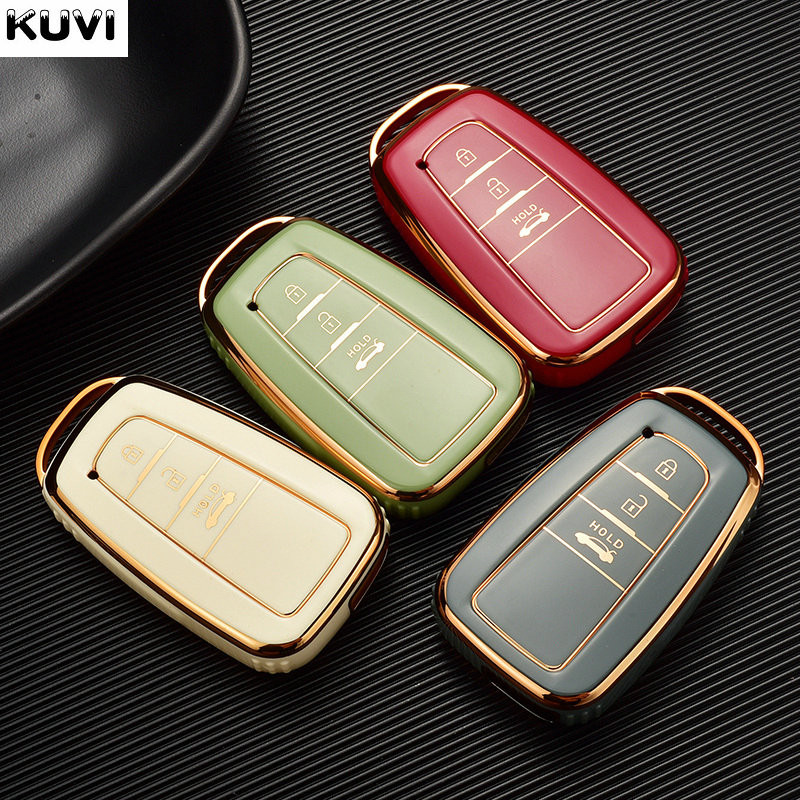 Madingas TPU automobilio nuotolinio valdymo pulto rakto dėklo dangtelis, skirtas Toyota Corolla Prius Camry CHR C-HR RAV4 Altis Land Cruiser Prado be raktų