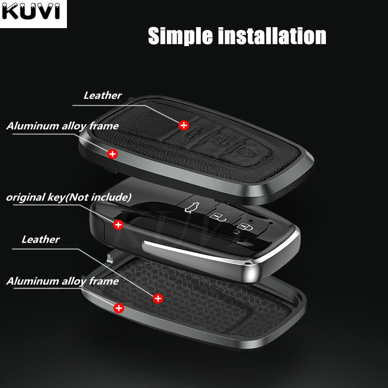Aliuminio lydinio odinis automobilio rakto dėklo dangtelis skirtas Toyota CHR C-HR Prado Prius Camry Corolla RAV4 2017 2018 2019 Priedai
