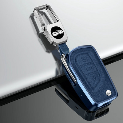 Lengvojo lydinio odinis 3 mygtukų automobilio raktų dėklas, skirtas Toyota Auris Corolla Avensis Verso Yaris Aygo Scion TC IM 2015 2016 Camry RAV4