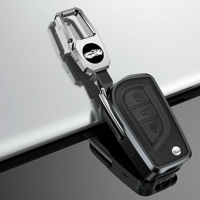 Lengvojo lydinio odinis 3 mygtukų automobilio raktų dėklas, skirtas Toyota Auris Corolla Avensis Verso Yaris Aygo Scion TC IM 2015 2016 Camry RAV4