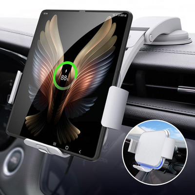 Za Galaxy Z Fold 4 3 2 1 Držač telefona za automobil Dual Coil bežični punjač za Samsung W22 W21 W20 sklopivi telefon brzo punjenje Q4R6