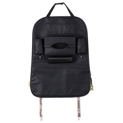 Auto Supplies Car Δερμάτινη πλάτη καθίσματος Πτυσσόμενο κουτί αποθήκευσης Εργαλεία πολλαπλών χρήσεων Organizer Φορητές τσάντες αποθήκευσης αυτοκινήτου Μαύρο μπεζ καφέ