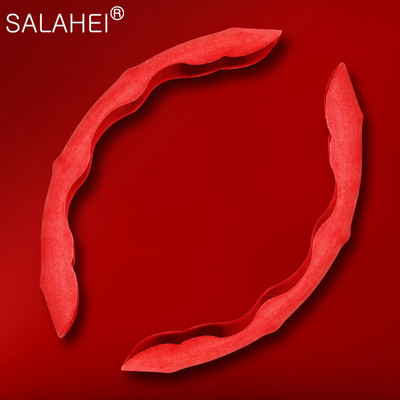 2τμχ Δερμάτινο σουέτ Κάλυμμα Τιμονιού Αυτοκινήτου Αναπνεύσιμο Αντιολισθητικό Κατάλληλο 37-38cm Auto Universal Διακόσμηση Αξεσουάρ