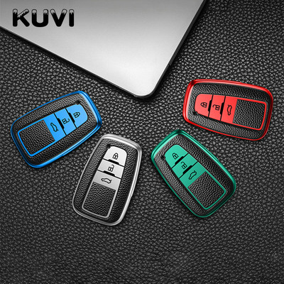 Husa pentru chei de mașină din piele + Tpu pentru Toyota Prius Camry Corolla C-HR CHR RAV4 Prado 2018 Accesorii Huse pentru breloc