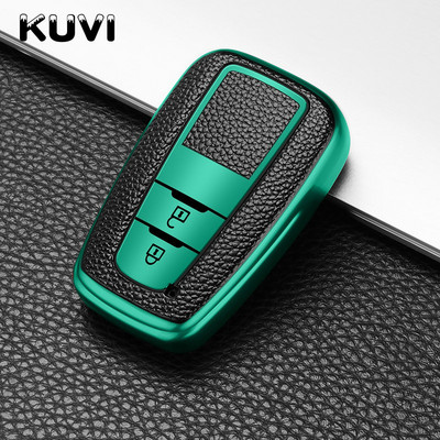 Δερμάτινο + Tpu Κάλυμμα θήκης κλειδιού αυτοκινήτου για Toyota Prius Camry Corolla C-HR CHR RAV4 Prado 2018 Αξεσουάρ Καλύμματα μπρελόκ