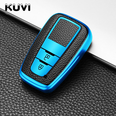 Δερμάτινο + Tpu Κάλυμμα θήκης κλειδιού αυτοκινήτου για Toyota Prius Camry Corolla C-HR CHR RAV4 Prado 2018 Αξεσουάρ Καλύμματα μπρελόκ