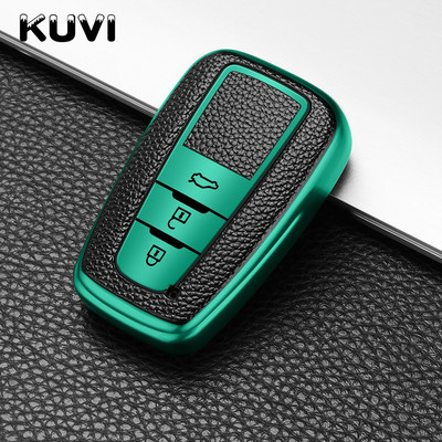 Δερμάτινο + Tpu Κάλυμμα θήκης κλειδιού αυτοκινήτου για Toyota Prius Camry Corolla C-HR CHR RAV4 Prado 2018 Αξεσουάρ Καλύμματα μπρελόκ