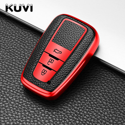 Δερμάτινο + Tpu Κάλυμμα θήκης κλειδιού αυτοκινήτου για Toyota Prius Camry Corolla C-HR CHR RAV4 Prado 2018 Αξεσουάρ Καλύμματα μπρελόκ