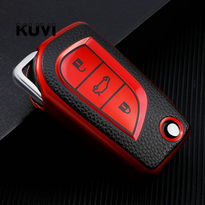 Δερμάτινη θήκη TPU Κλειδί αυτοκινήτου με 3 κουμπιά για Toyota Auris Corolla Avensis Verso Yaris Aygo Scion TC IM 2015 2016 Camry RAV4